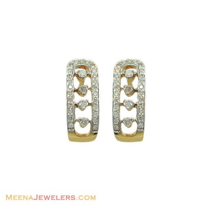 18K Elegant Diamond Earrings  ( Diamond Earrings )