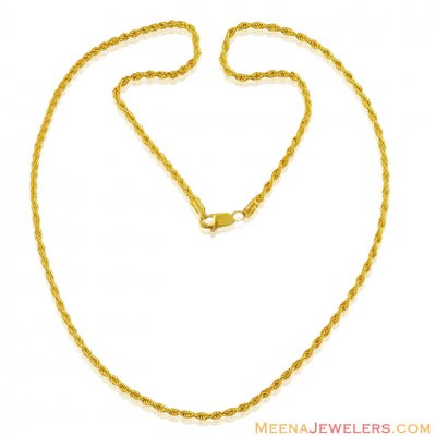 18 in 22k Hollow Rope chain  ( Plain Gold Chains )