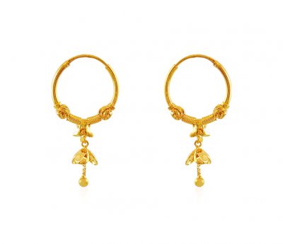 Gold Balls Hoop Earrings  ( Hoop Earrings )