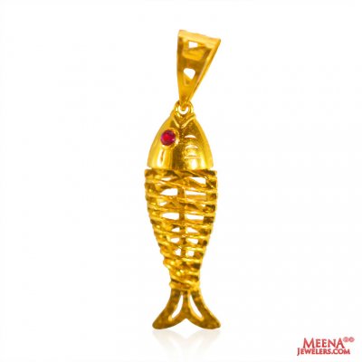 22 Kt Gold Fish Pendant ( Fancy Pendants )