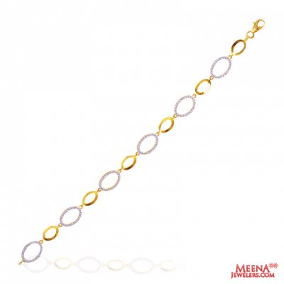 22Kt Gold Fancy CZ Bracelet ( Ladies Bracelets )