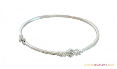 18K White Gold Diamond Bangle  ( Diamond Bracelets )