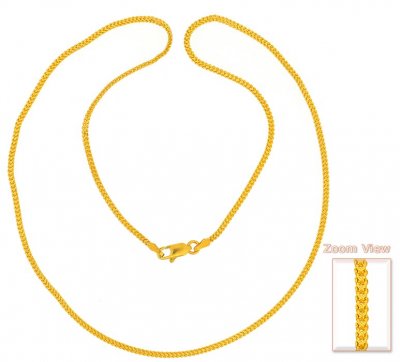 Gold Foxtail Chain (22 Inch) ( Plain Gold Chains )