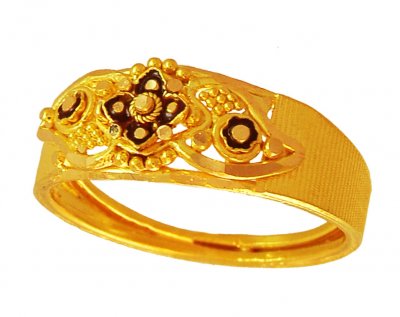 Traditional Meenakari Indian Band  ( Ladies Gold Ring )