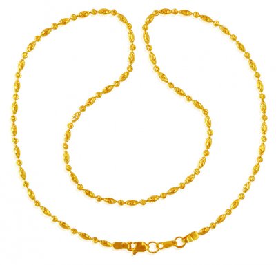 22kt Gold Rice balls Chain ( 22Kt Gold Fancy Chains )