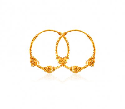 Gold Balls Hoop Earrings ( Hoop Earrings )
