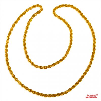 22 Kt Rope Gold Chain ( Plain Gold Chains )