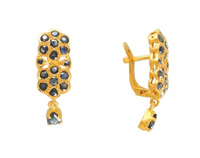 22Kt Gold Sapphire Clipons ( Precious Stone Earrings )