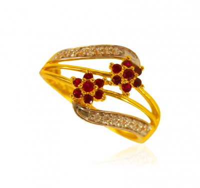22 kt Gold CZ Ring ( Ladies Signity Rings )