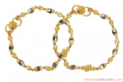 22k Crystals Baby Bracelets  ( Black Bead Bracelets )