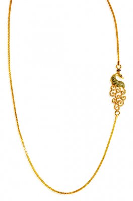 22 Karat Gold Side Pendant Chain ( 22Kt Gold Fancy Chains )
