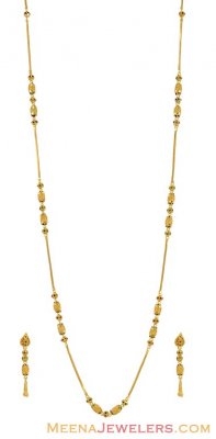 22Kt Gold Long Necklace Set ( Light Sets )