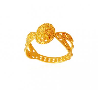 Ladies Fancy Gold Ring 22K ( Ladies Gold Ring )