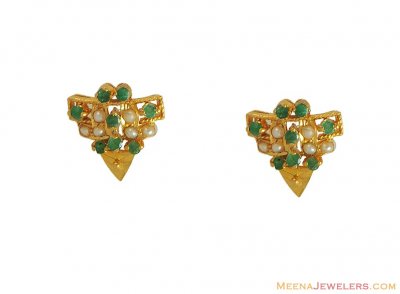 Emerald Earring (22K) ( Precious Stone Earrings )
