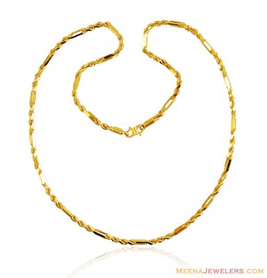 22K Fancy Rope Gold Chain ( Plain Gold Chains )