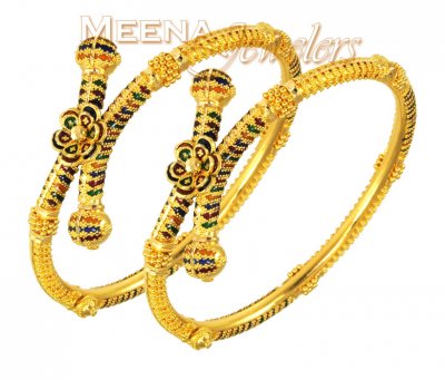 22Kt Gold Meenakari Bangle ( Kada) ( Kadas )