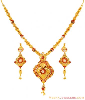 Traditional 22k Necklace Set ( 22 Kt Gold Sets )