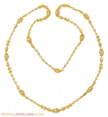 22K Gold Chain (24 Inches) - ChLo8882 - 22Kt Gold Ladies Chain beaded ...