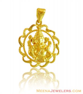 22k Yellow Gold Ganesha Pendant ( Ganesh, Laxmi and other God Pendants )