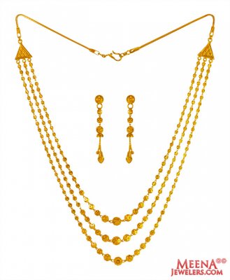 22K Gold Necklace Set without earrings ( Light Sets )