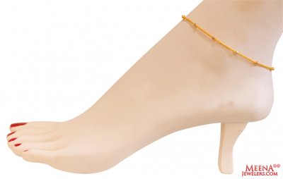 22Kt Gold Multi Tone Anklet (1 Pc) ( Gold Anklets )