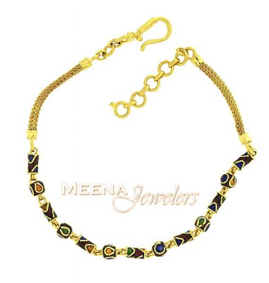 22Kt Gold MeenaKari Bracelet ( Ladies Bracelets )