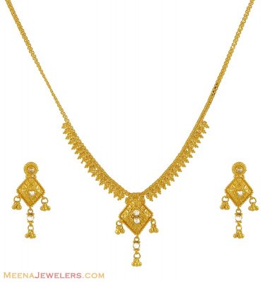 22k Yellow Gold Necklace (No Earrings) ( Light Sets )