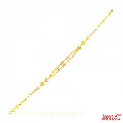 22Kt Gold Fancy Multi Tone Bracelet ( Ladies Bracelets )