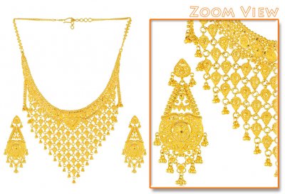 22Kt Gold Filigree Set ( Bridal Necklace Sets )