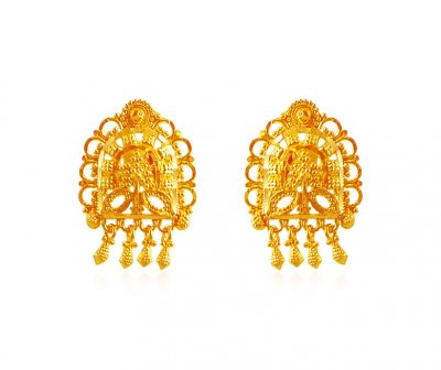 Filigree 22K Gold Earrings ( 22 Kt Gold Tops )