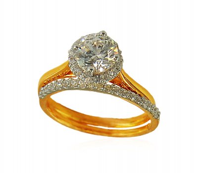 Engagement 22K Ring with Band ( Ladies Signity Rings )