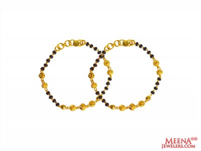 22K Black Beads Bracelet ( Black Bead Bracelets )