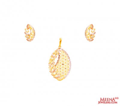 22Kt Gold Multi Tone Pendant Set ( Fancy Pendant Set )