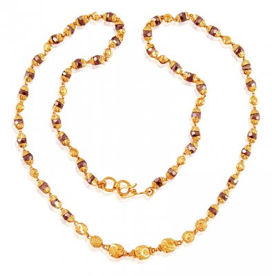 22k Crystal Beads Chain  ( 22Kt Gold Fancy Chains )