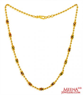22 Karat Meenakari Chain ( 22Kt Gold Fancy Chains )