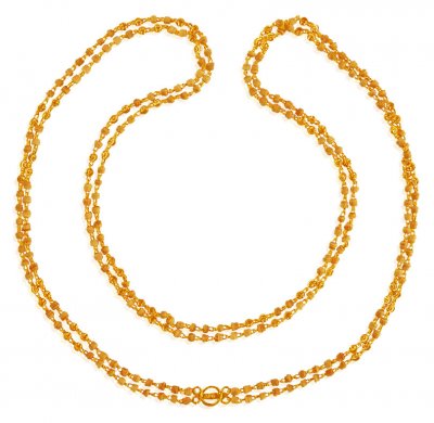 22Kt Gold White layered Tulsi chain ( 22Kt Long Chains (Ladies) )