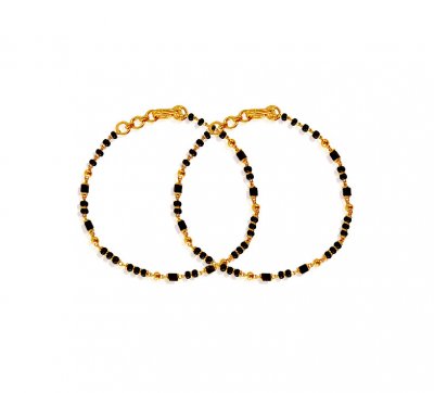 22k Kids bracelets ( Black Bead Bracelets )