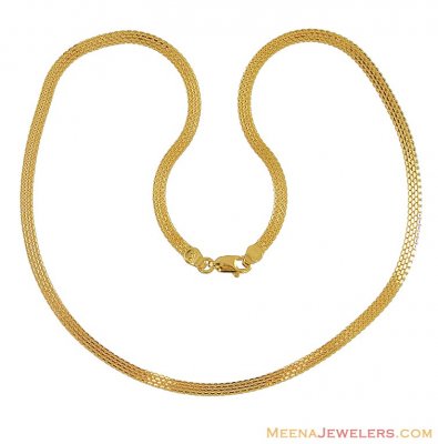 Gold Flat Chain (16 inches) ( Men`s Gold Chains )