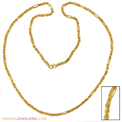 22K Cartier Rope Long Mens Chain ( Men`s Gold Chains )
