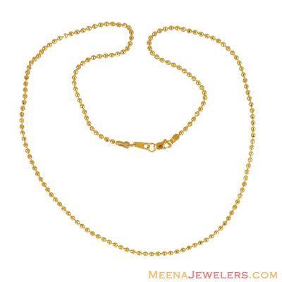 22k Yellow Gold Ball Chain ( 22Kt Gold Fancy Chains )