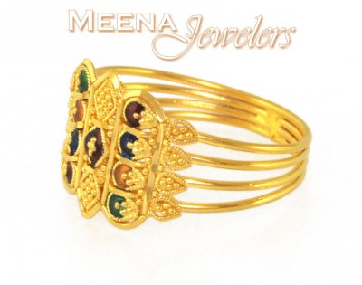 22Kt Gold Ladies Ring (MeenaKari) ( Ladies Gold Ring )