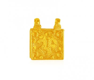 22K OM Gold Pendant (square) ( Om Pendants )