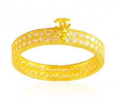 CZ 22Kt Gold Band ( Ladies Signity Rings )