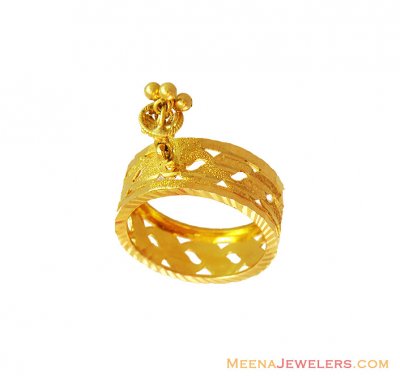 Gold Band with Hanging ( Ladies Gold Ring )