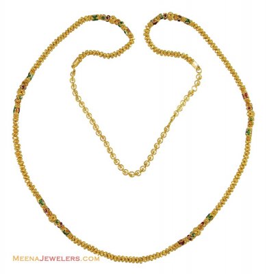 22k Designer Meenakari Chain(30 inch) ( 22Kt Long Chains (Ladies) )