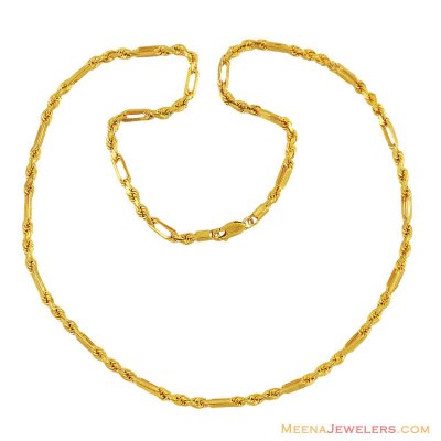 22K Mens Solid Chain  ( Men`s Gold Chains )