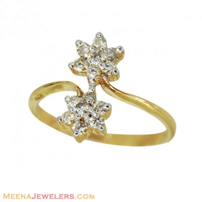18K Simple Ladies Diamond Ring ( Diamond Rings )