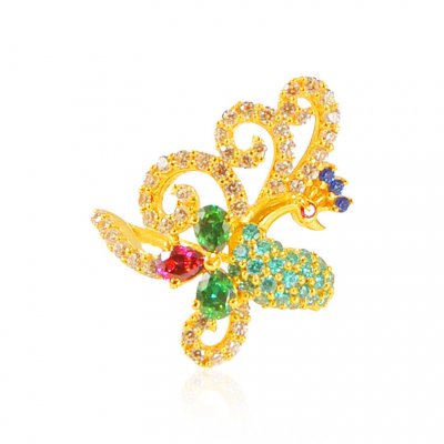 22KGold Ladies Colored Stones Ring  ( Ladies Signity Rings )