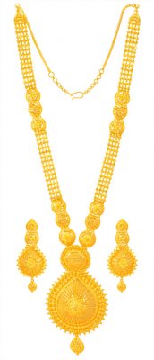 22Karat Gold Long Necklace Set ( 22 Kt Gold Sets )