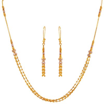 22K Gold Designer Necklace Set  ( Light Sets )
